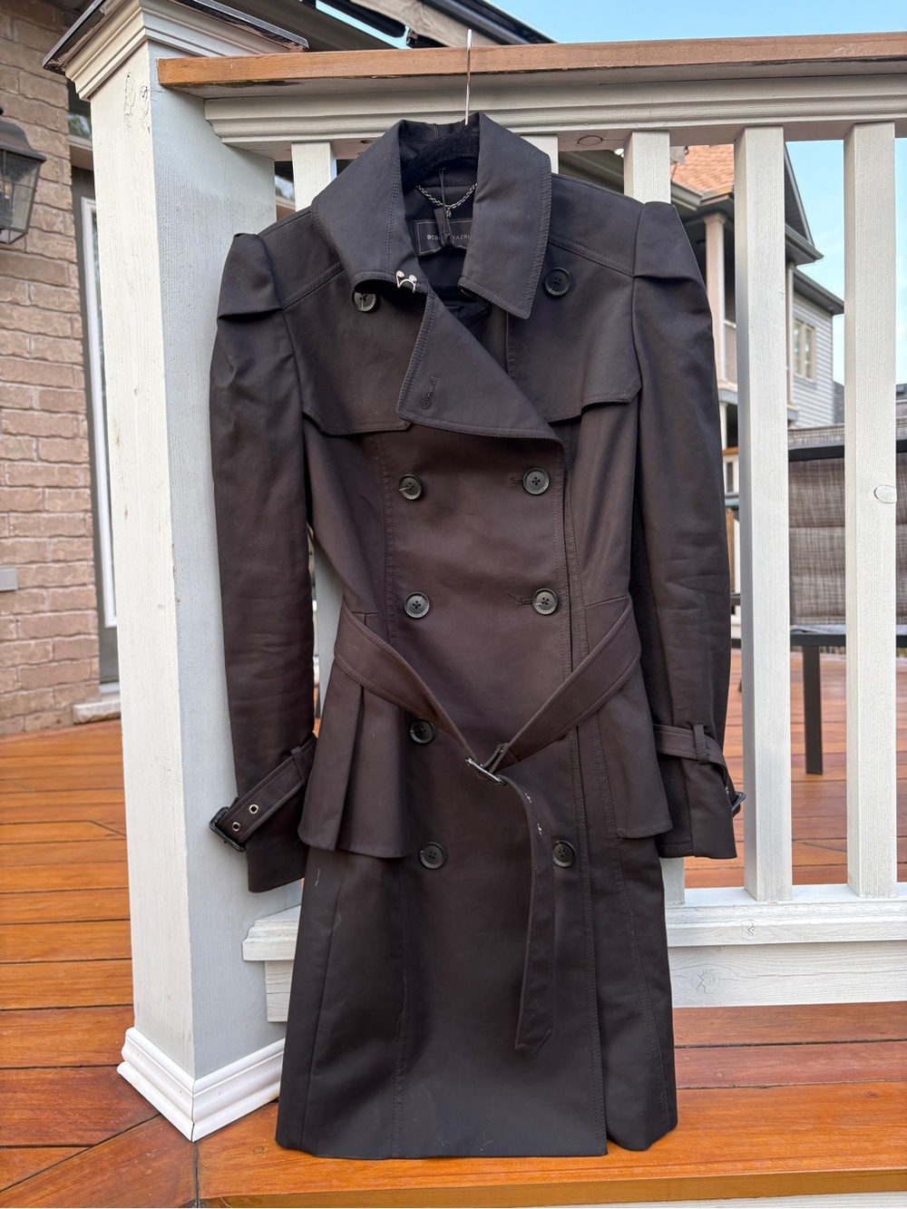 BCBGMaxAzria Black Double-Breasted Trench Coat NWT